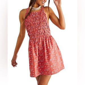 Free People Petunia Mini Dress in Poppy Combo